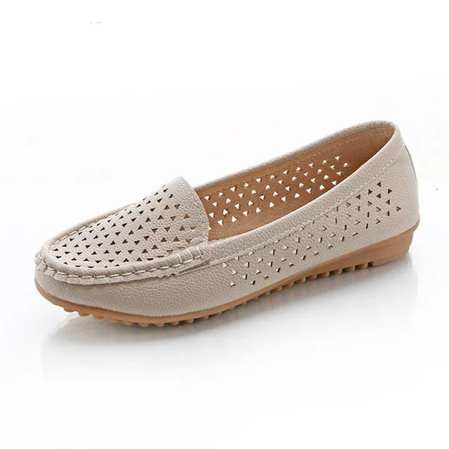 Ballet Flats Style Leather Shoes