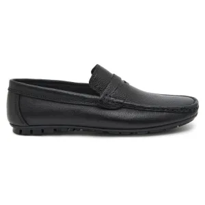 Black Burnell Men's Leather Loafers