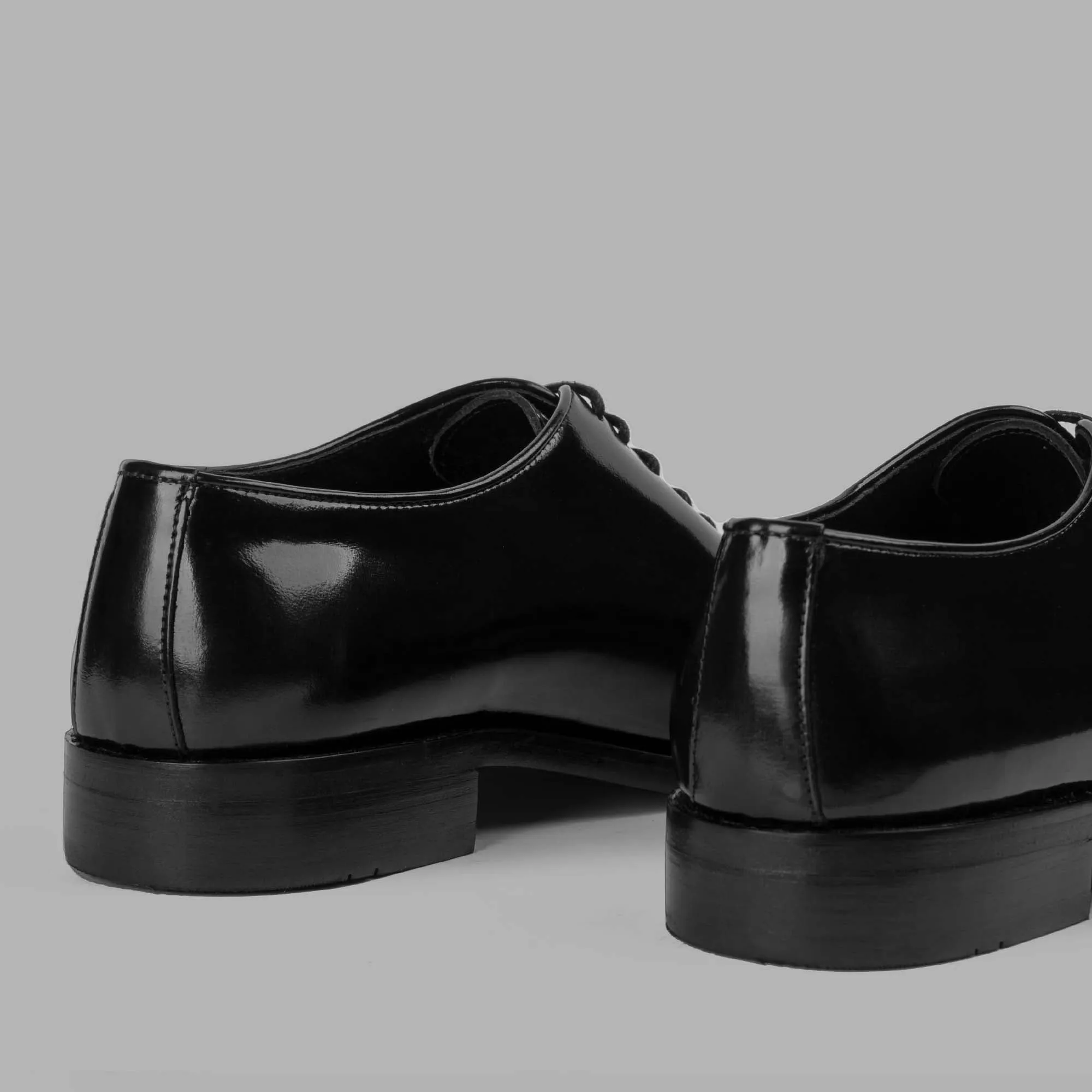 BRIO Genuine Leather Plain Toe Oxford – Black