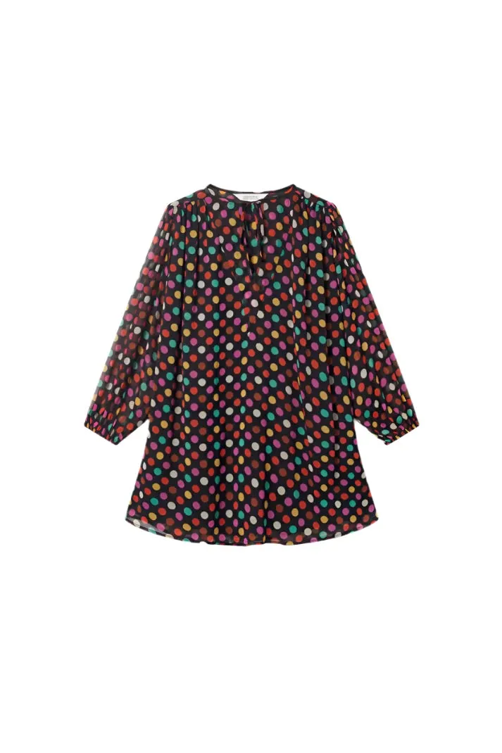Compania Fantastica Short multicolor polka dot print dress