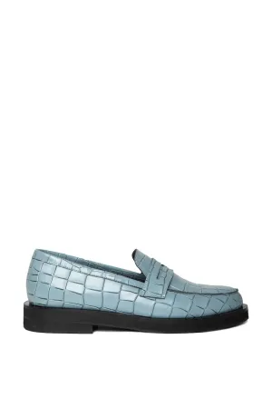 CULT MIA X GVASALIA CROC-EFFECT LEATHER LOAFERS