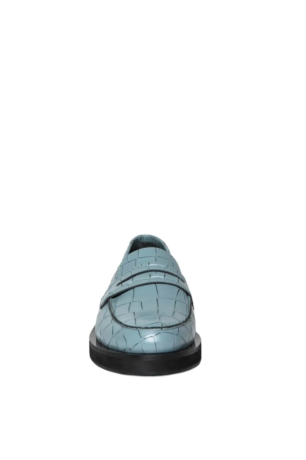 CULT MIA X GVASALIA CROC-EFFECT LEATHER LOAFERS