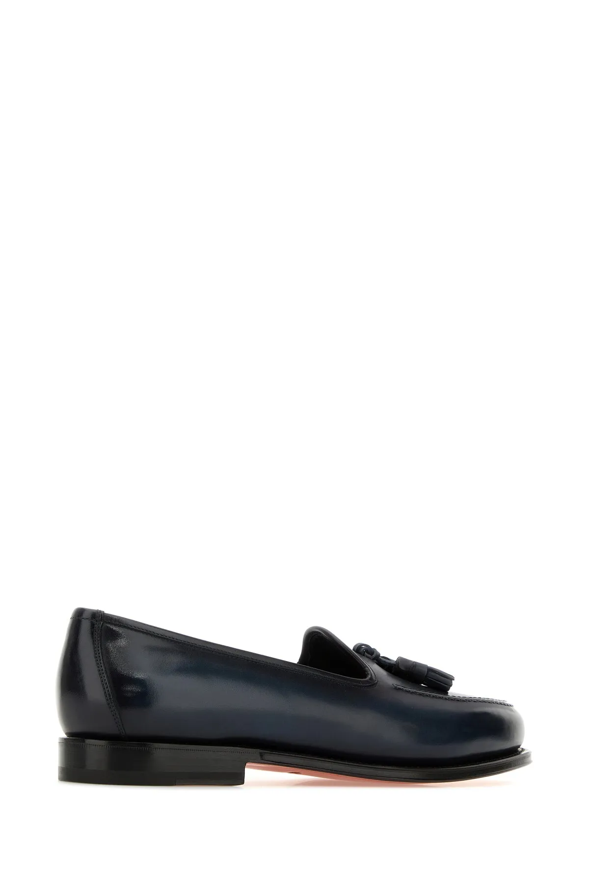 Dark blue leather Andrew loafers
