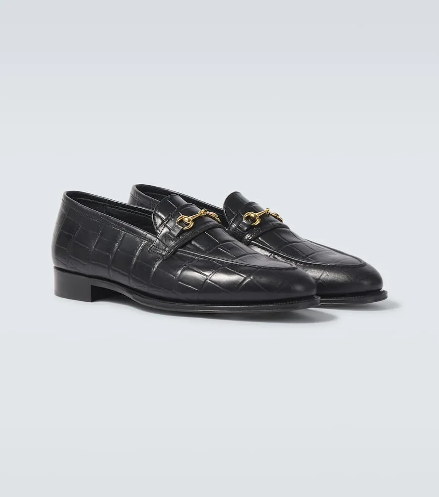George Cleverley Colony croc-effect leather loafers