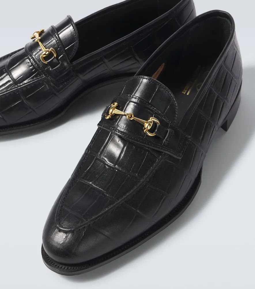 George Cleverley Colony croc-effect leather loafers