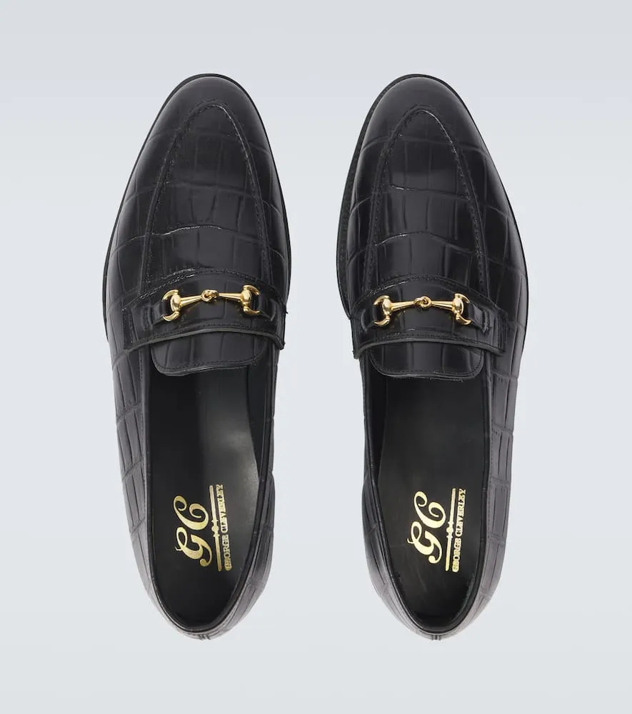 George Cleverley Colony croc-effect leather loafers