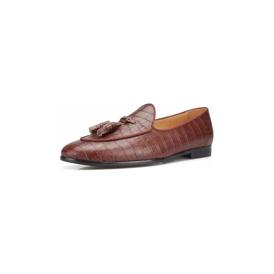 Luxury CrocTex Slip-On Solid Pattern Loafers