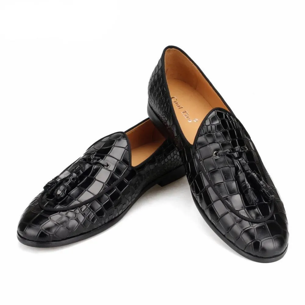 Luxury CrocTex Slip-On Solid Pattern Loafers