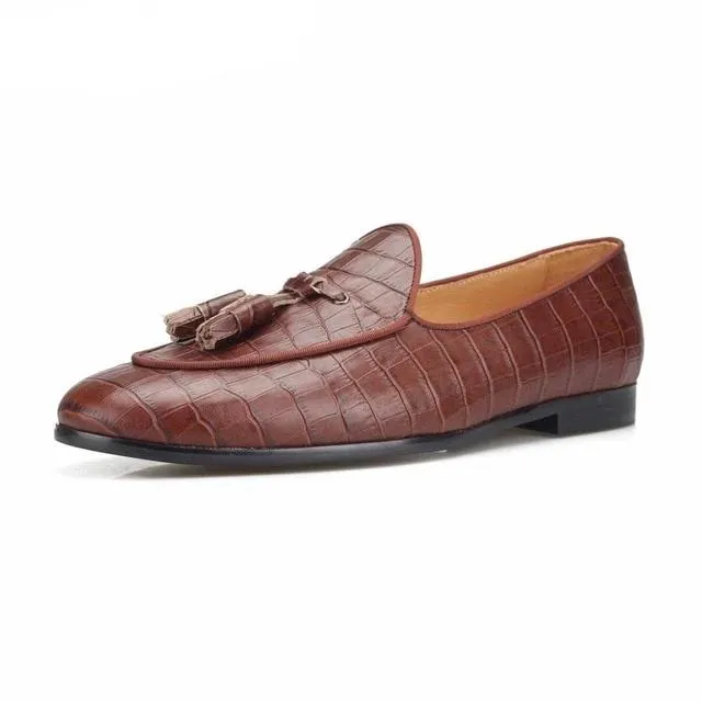 Luxury CrocTex Slip-On Solid Pattern Loafers