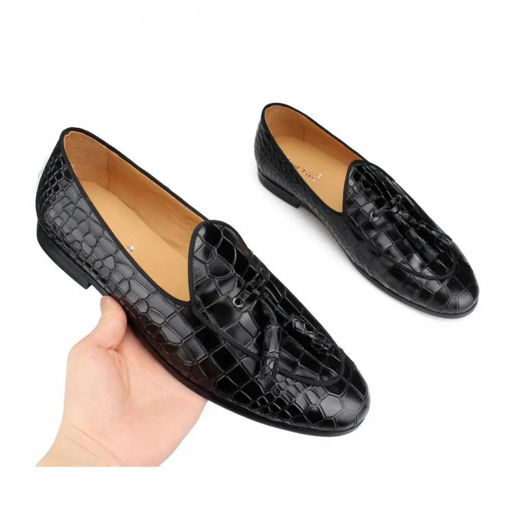 Luxury CrocTex Slip-On Solid Pattern Loafers