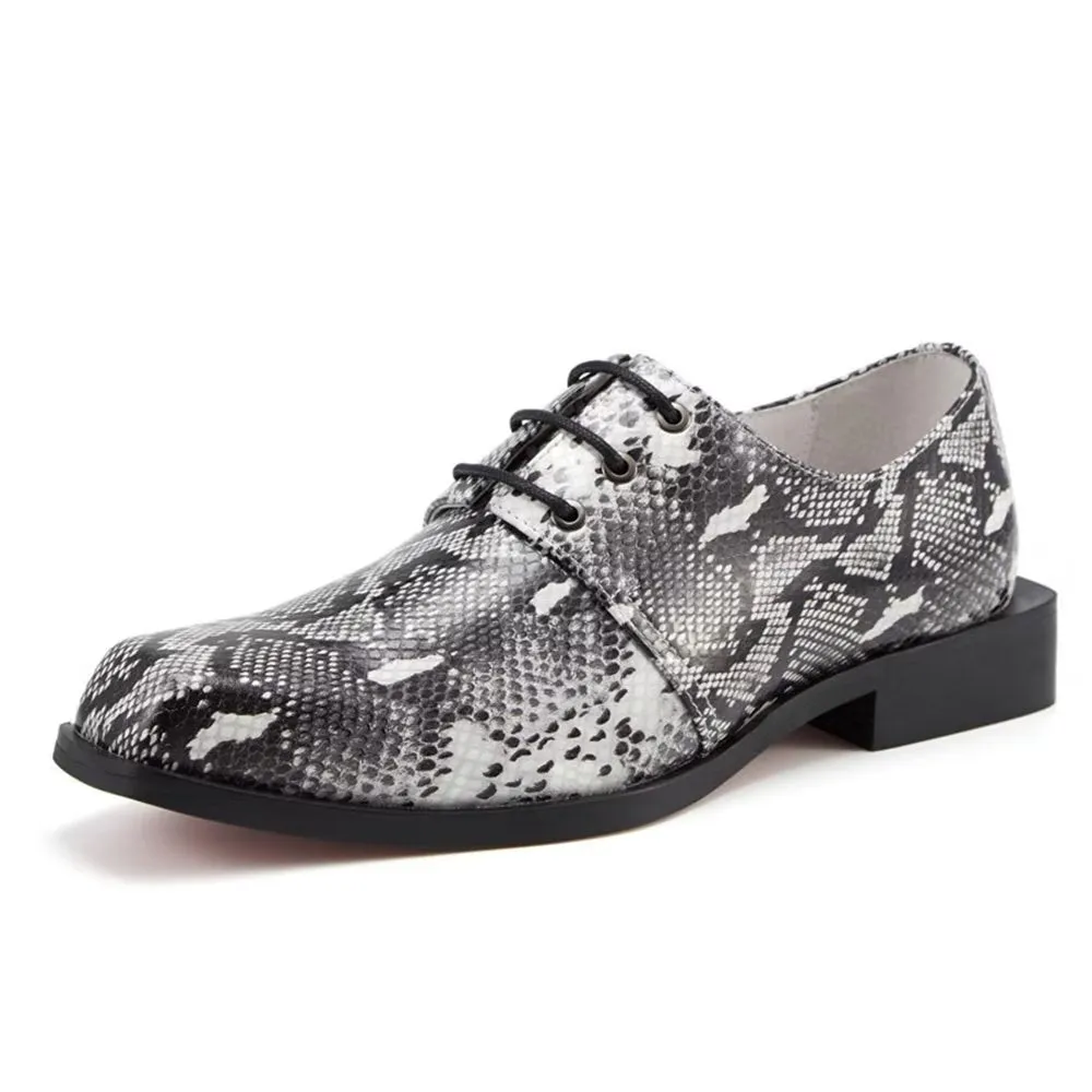 Luxury Serpent Square Toe Oxford Dress Shoes