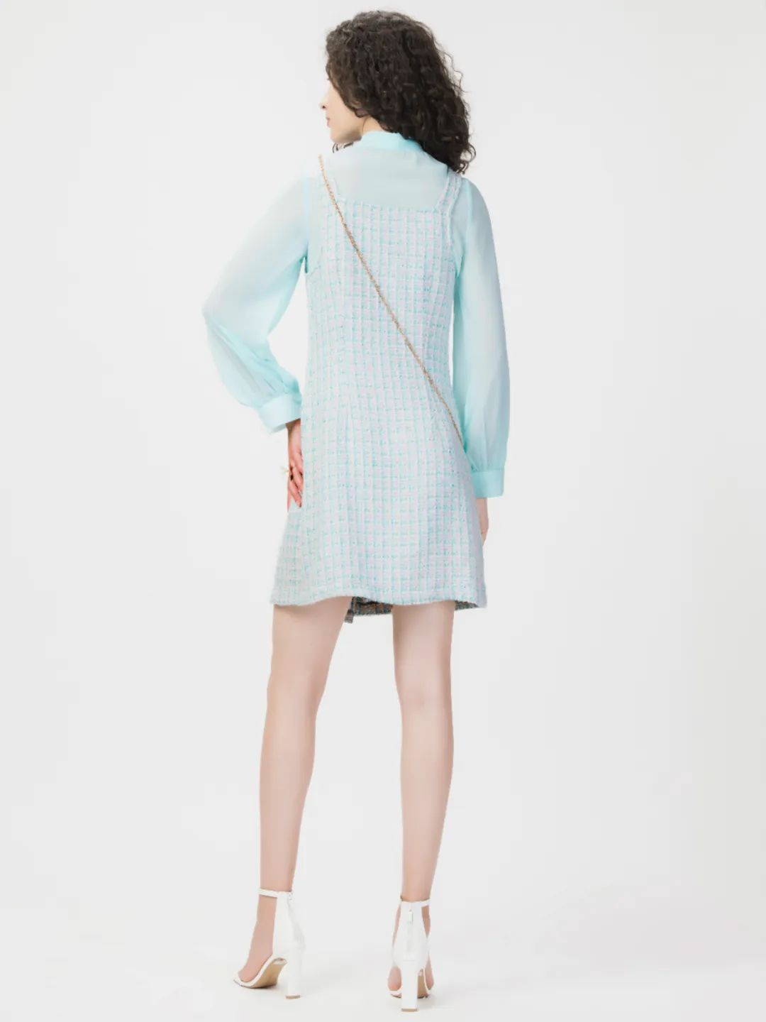 Plaid Tweed 2-Pc Designer Dress