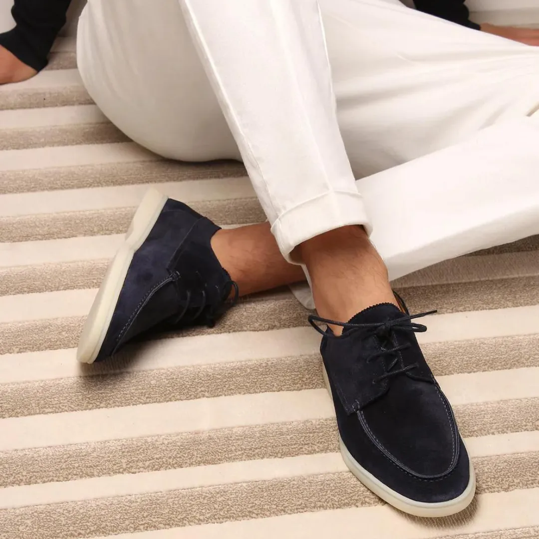 Premium Leather Lace-Up Loafers for Men