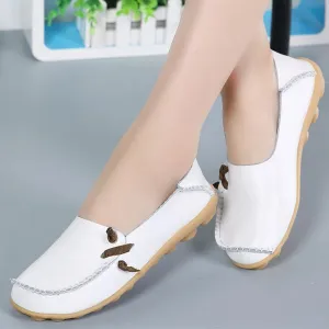 Women Leather Flats Shoes