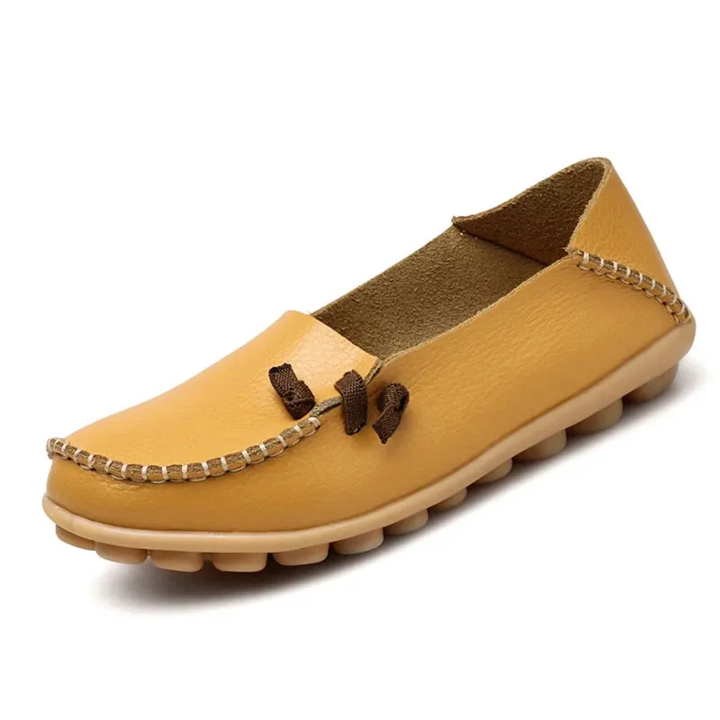 Women Leather Flats Shoes