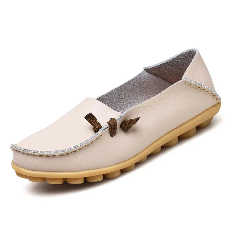 Women Leather Flats Shoes